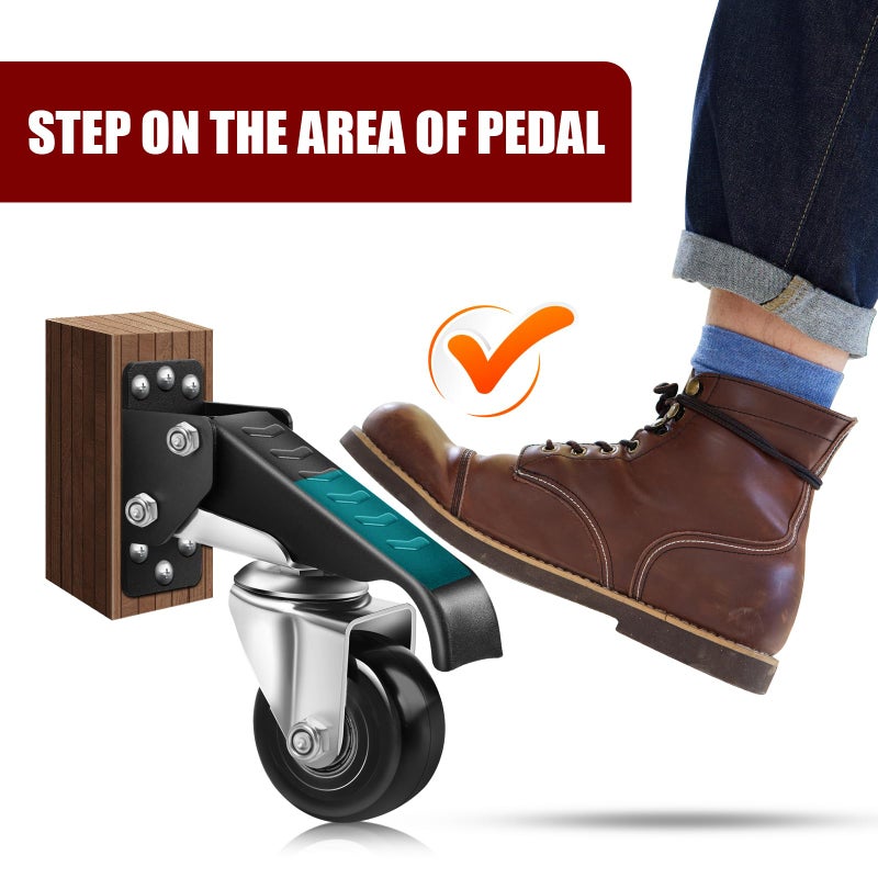 SPACECARE Retractable Workbench Casters Kit, Heavy Duty Workbenches Wheels with 700 lbs Capacity, Adjustable Workbench Casters for Workbenches, Tables, and Cabinets, Easy to Install 4 Pack - Image 5